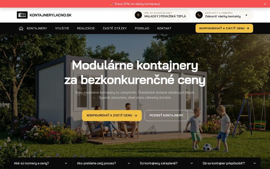 Kontajnerylacno.sk - web a konfigurátor